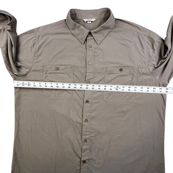Clothing Arts Shirt Men XXL Tan P Cubed Pick Pocket Proof Button Up Travel Nylon - Picture 10 of 12